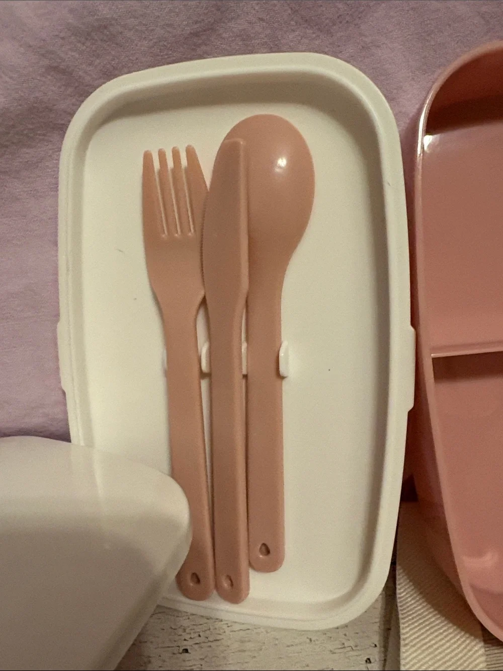 NEW. Stackable Bento Lunch Box Set in Blush Pink and 3 Stainless Steel Mira bowl